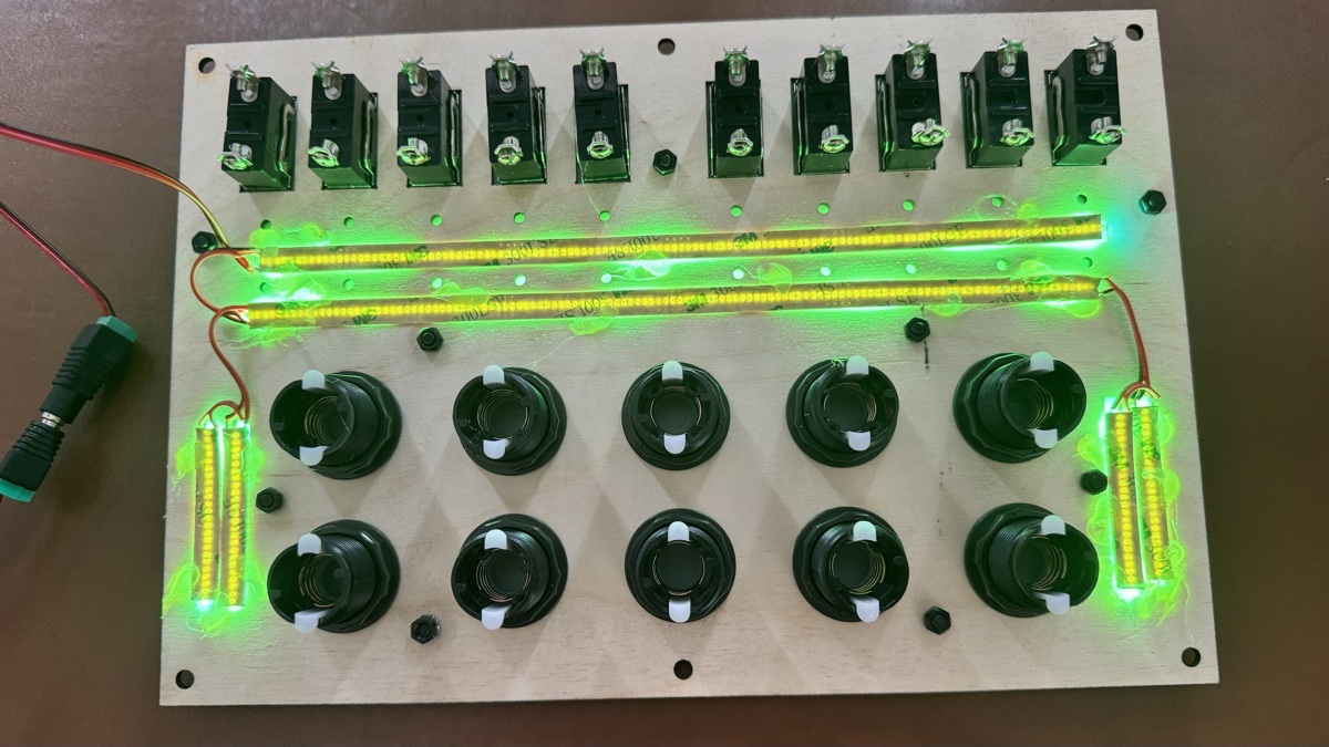 Back-lighting of the panel. Back view.